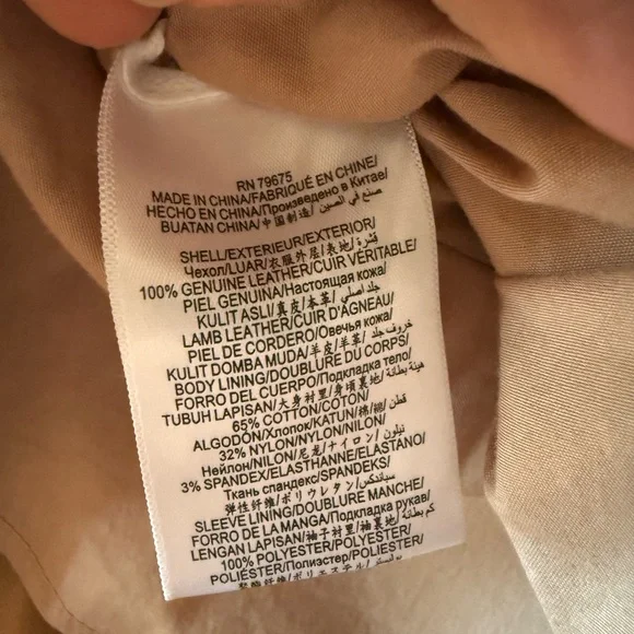 BCBG dusky pink 100% leather peplum jacket Size:Medium Professionally DryCleaned - Picture 13 of 15